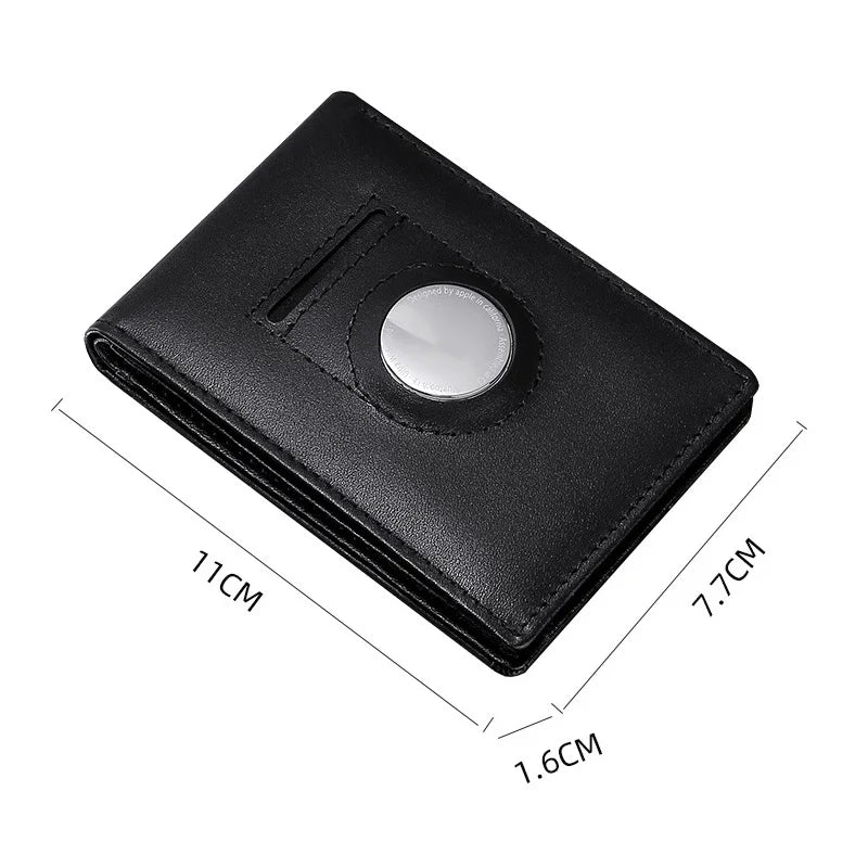 Leather Airtag Wallet for Men