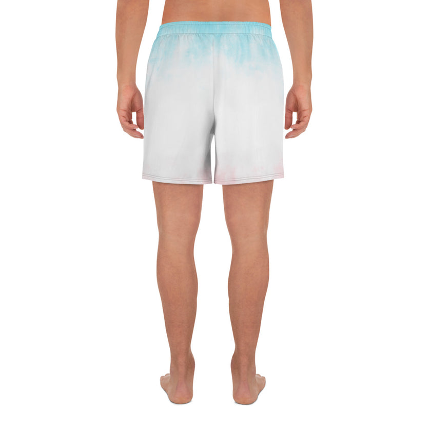 Pink and Blue Gradient Men's Recycled Athletic Shorts