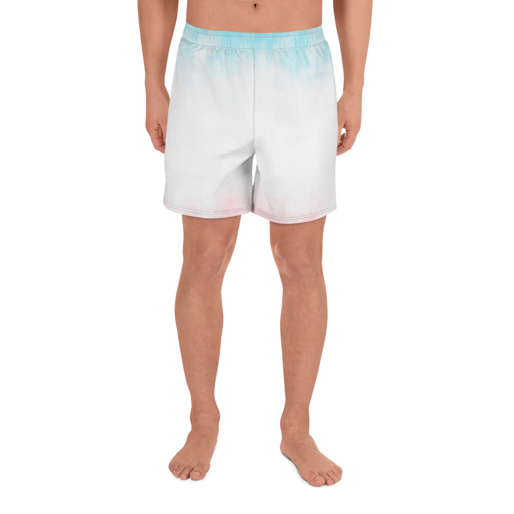 Pink and Blue Gradient Men's Recycled Athletic Shorts