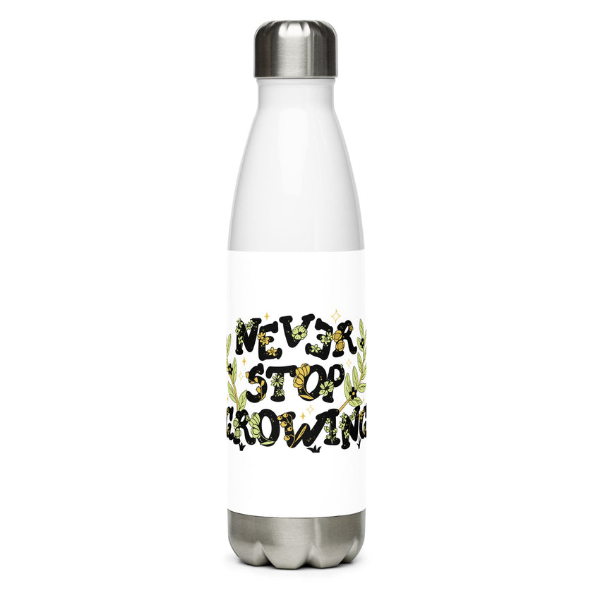 Never Stop Growing Stainless steel water bottle